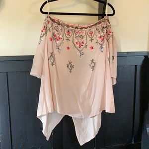 Democracy 1X off the shoulder embroidered top NWT